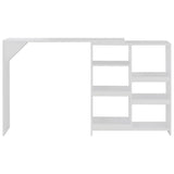 Bar Table with Moveable Shelf White 138x39x110 cm - Side View