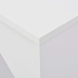 Bar Table with Moveable Shelf White 138x39x110 cm - 45-Degree Angle