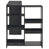 Bar Table with Moveable Shelf Black 138x39x110 cm - Top-Down View