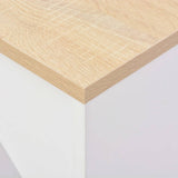 Bar Table with Moveable Shelf White 138x39x110 cm