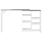 Bar Table with Moveable Shelf White 138x39x110 cm