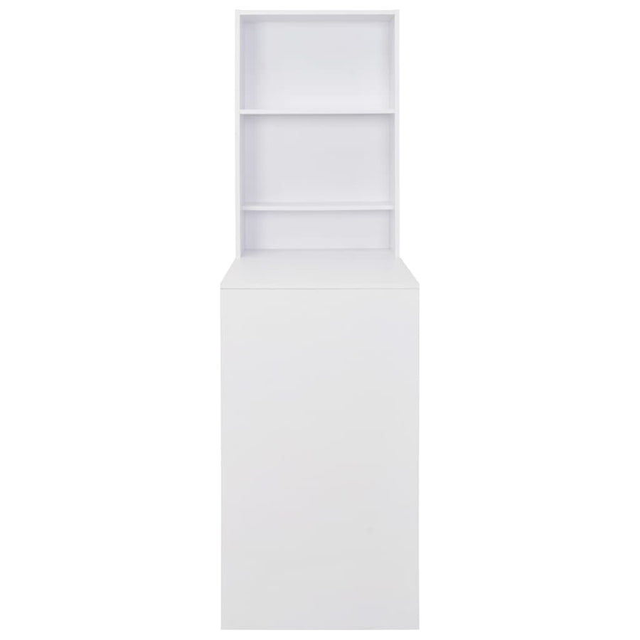 Bar Table with Cabinet White 115x59x200 cm