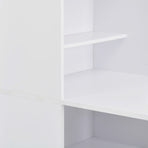 Bar Table with Cabinet White 115x59x200 cm