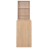 Bar Table with Cabinet Oak 115x59x200 cm - Side View