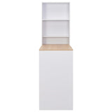 Bar Table with Cabinet White 115x59x200 cm