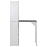Bar Table with Cabinet White 115x59x200 cm - Front View
