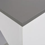 Bar Table with Cabinet White 115x59x200 cm - Top-Down View