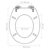Toilet Seats with Soft Close Lids 2 pcs MDF Brown - Low Angle
