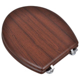 Toilet Seats with Lids 2 pcs MDF Brown - Side View