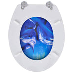 Toilet Seats with Lids 2 pcs MDF Dolphin