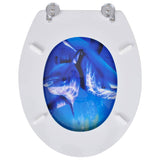 Toilet Seats with Lids 2 pcs MDF Dolphin - 45-Degree Angle