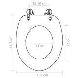 Toilet Seats with Lids 2 pcs MDF Dolphin