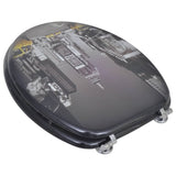 Toilet Seats with Lids 2 pcs MDF New York - Side View