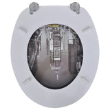 Toilet Seats with Lids 2 pcs MDF New York - Top-Down View