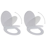 Toilet Seats with Soft Close Lids 2 pcs Plastic White