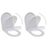Toilet Seats with Soft Close Lids 2 pcs Plastic White