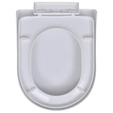Toilet Seats with Soft Close Lids 2 pcs Plastic White - Top-Down View