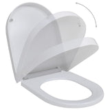 Toilet Seats with Soft Close Lids 2 pcs Plastic White - Front View