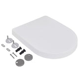 Toilet Seats with Soft Close Lids 2 pcs Plastic White - Side View