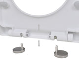 Toilet Seats with Soft Close Lids 2 pcs Plastic White - Close-Up Angle