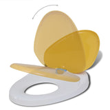 Toilet Seats with Soft Close Lids 2 pcs Plastic White and Yellow - Side View
