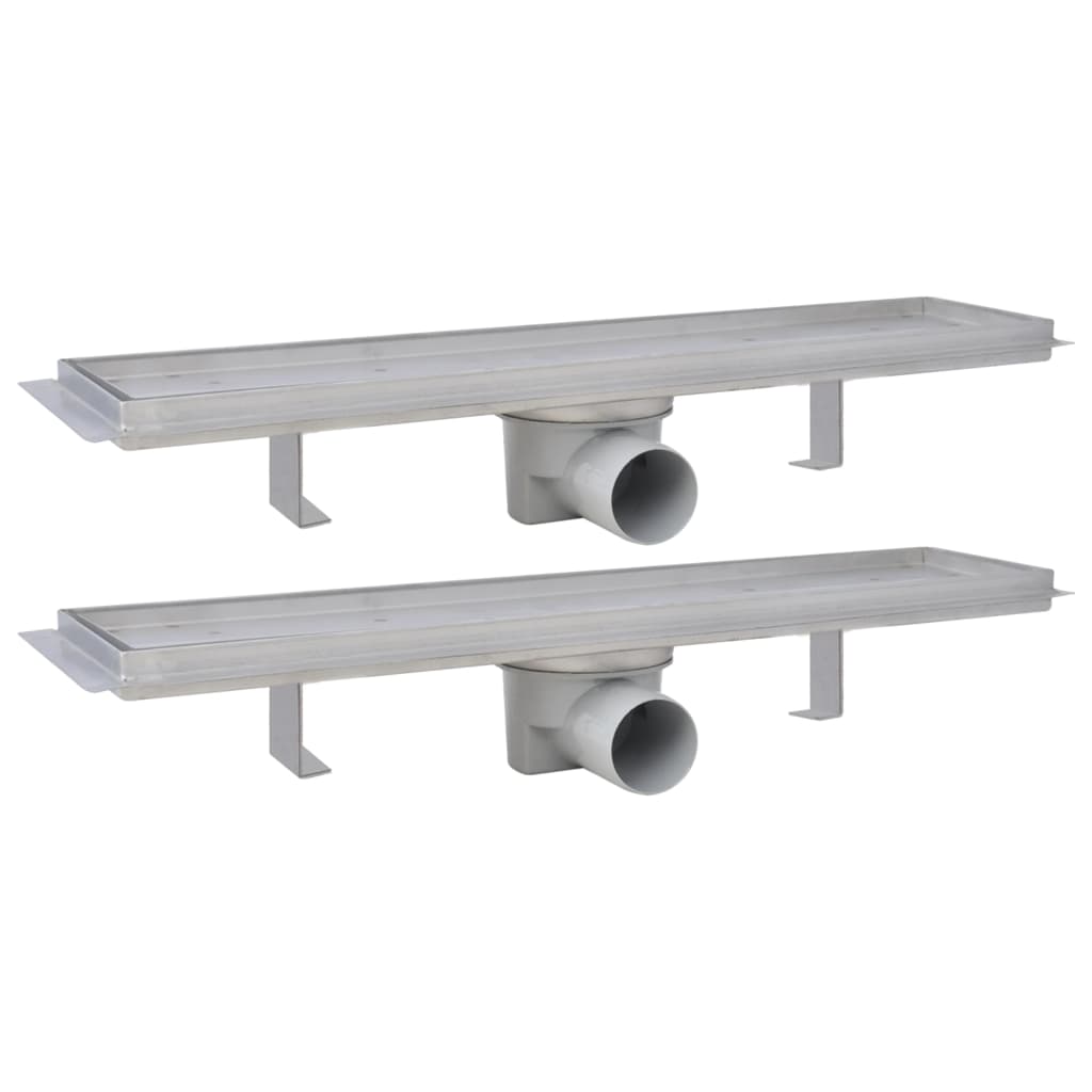 Linear Shower Drain 2 pcs 530x140 mm Stainless Steel