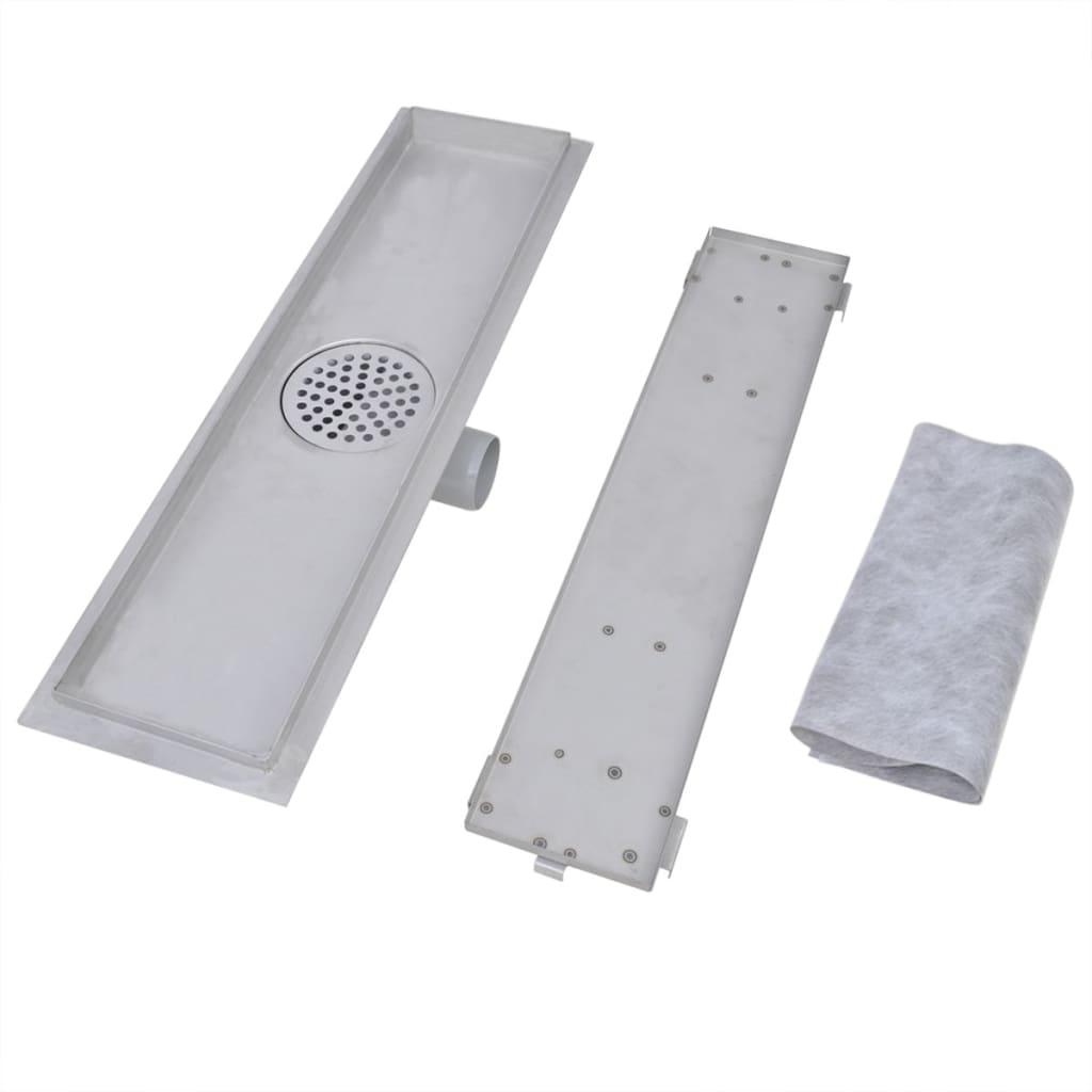 Linear Shower Drain 2 pcs 530x140 mm Stainless Steel