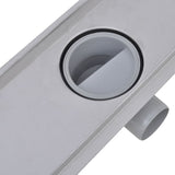 Linear Shower Drain 2 pcs 530x140 mm Stainless Steel - Close-Up Angle
