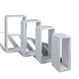 Wall Cube Shelves 8 pcs White - Side View