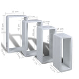 Wall Cube Shelves 8 pcs White - Rear View