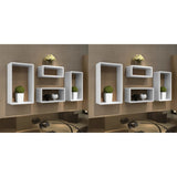 Wall Cube Shelves 8 pcs White