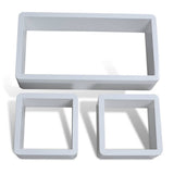 Wall Cube Shelves 6 pcs White - Front View
