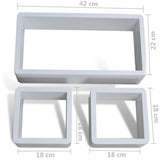 Wall Cube Shelves 6 pcs White - Top-Down View