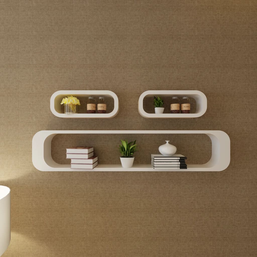 Wall Cube Shelves 6 pcs White