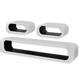 Wall Cube Shelves 6 pcs Black and White - Front View