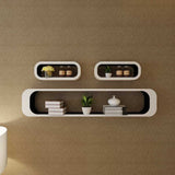Wall Cube Shelves 6 pcs Black and White