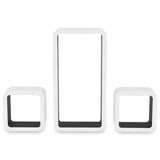 Wall Cube Shelves 6 pcs White and Black