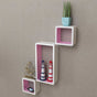 Wall Cube Shelves 6 pcs White and Pink