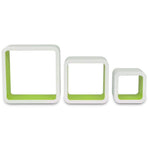 Wall Cube Shelves 6 pcs White and Green