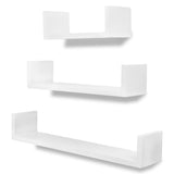 Wall Shelves 6 pcs White - Front View