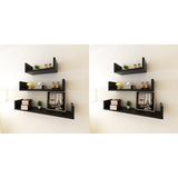 Wall Shelves 6 pcs Black
