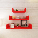 Wall Shelves 6 pcs Red