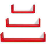 Wall Shelves 6 pcs Red