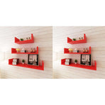 Wall Shelves 6 pcs Red