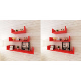 Wall Shelves 6 pcs Red