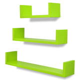 Wall Shelves 6 pcs Green - Front View