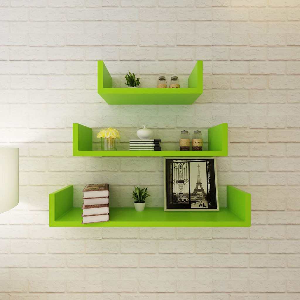 Wall Shelves 6 pcs Green