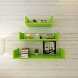 Wall Shelves 6 pcs Green - Side View
