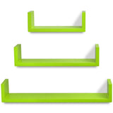 Wall Shelves 6 pcs Green - Top-Down View