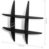 Wall Shelves 2 pcs Black - Side View